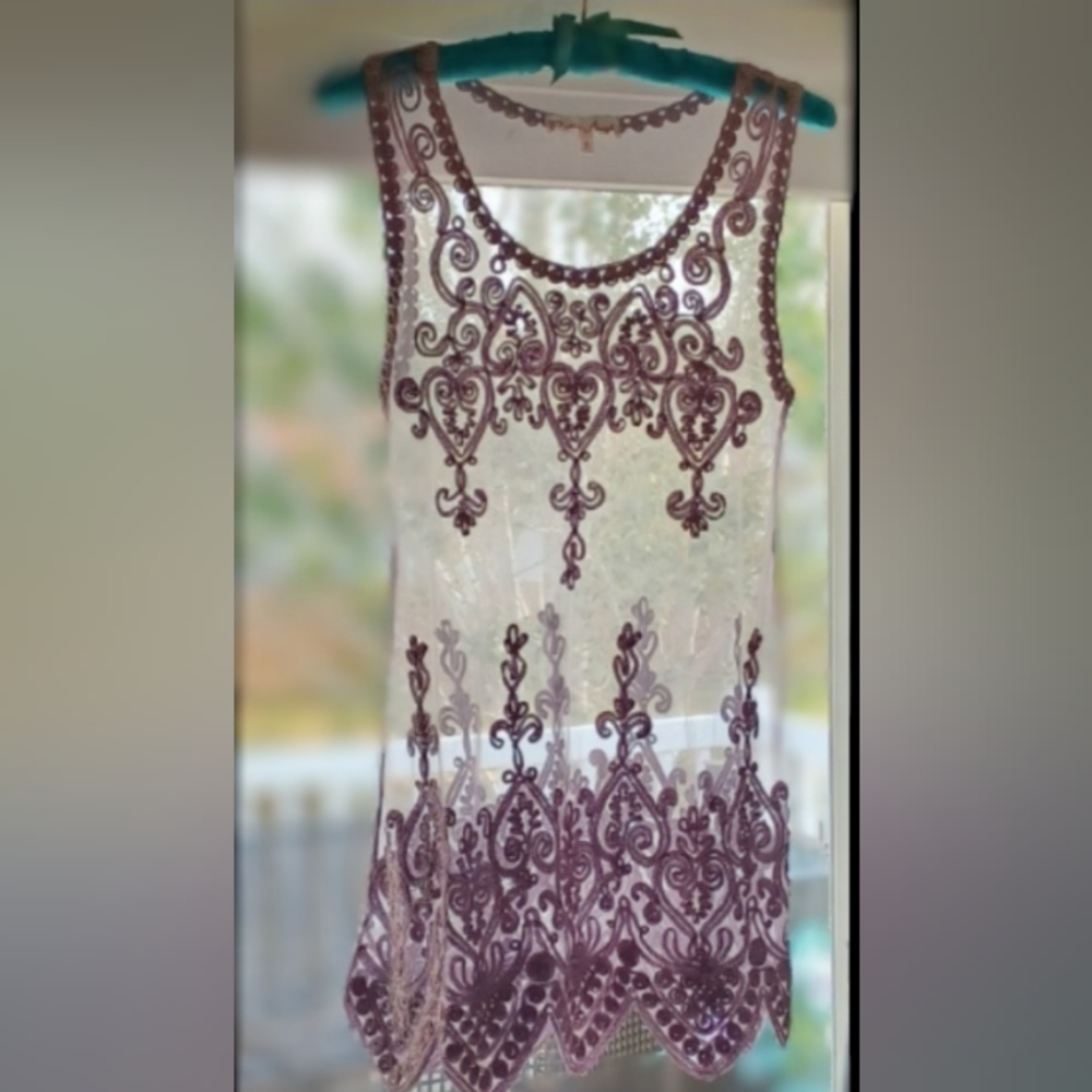 Pretty Angel Sheer and Lace Layering Tunic/Dress